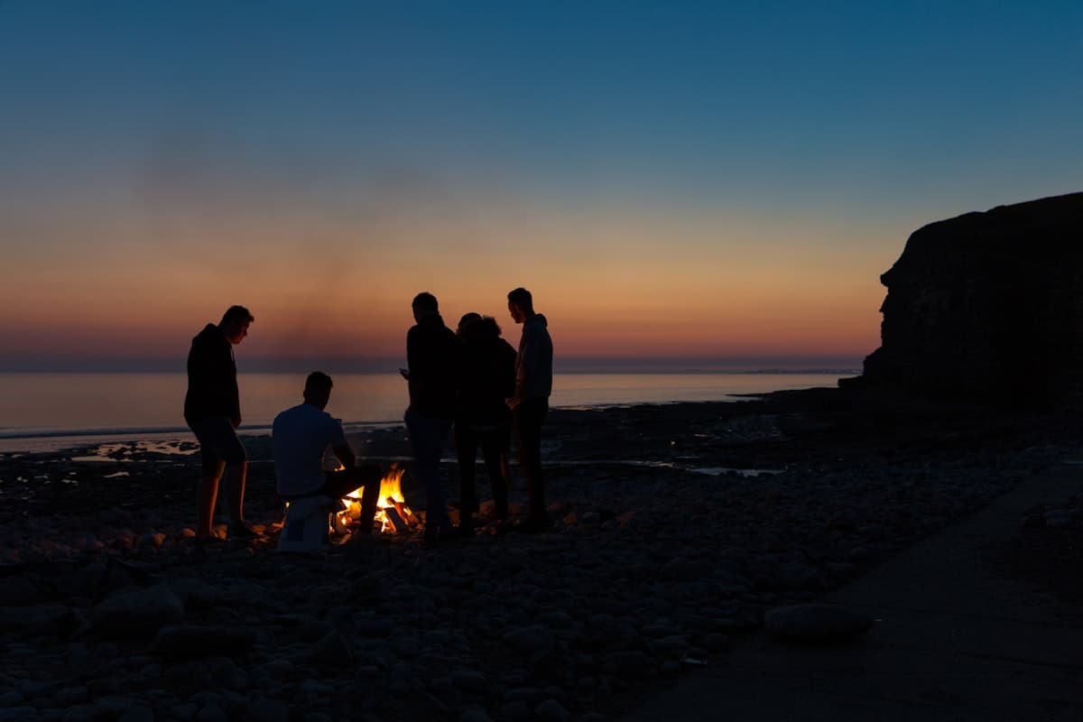 Campfire by the coast